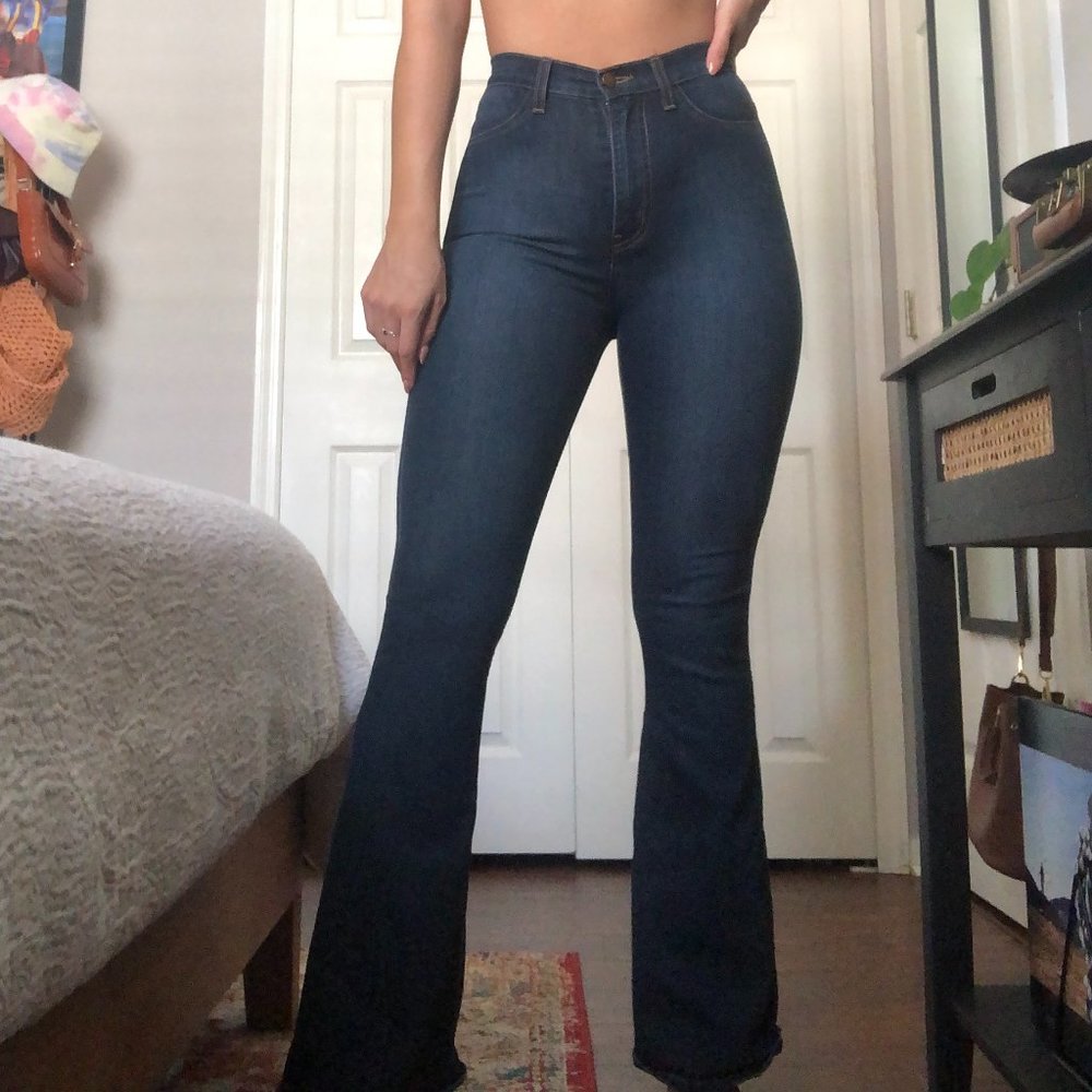 Dark Wash Denim Flares